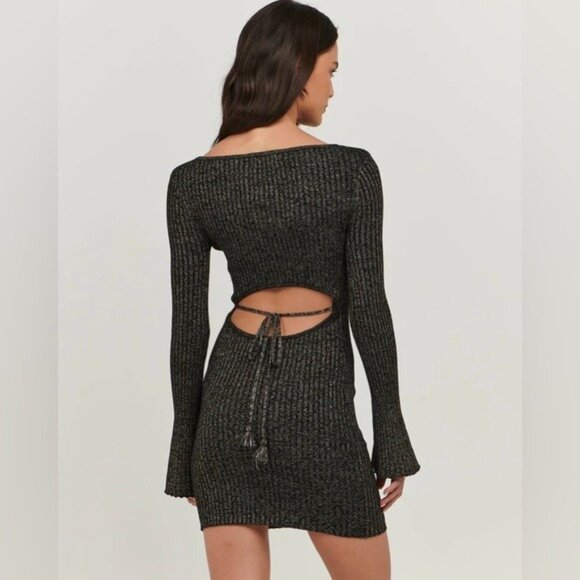 Charlie Holiday Kiara Mini Dress in Black Lurex - Picture 6 of 7